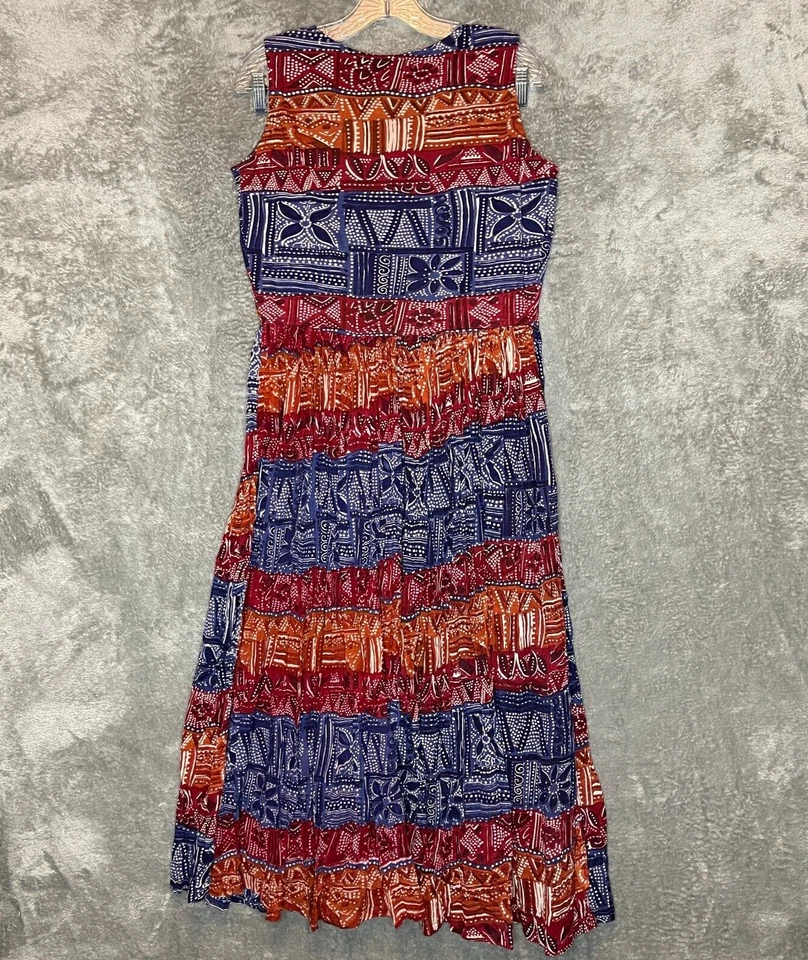 Maxi Camisa Vestido De Colección No Boundaries Mujeres Colorido Arco Iris Tribal Suroeste M Foto 2 de 4