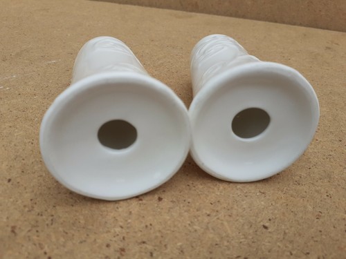 Vintage Old Retro White China Salt Pepper Pepper Pepper Pepper - Picture 7 of 8