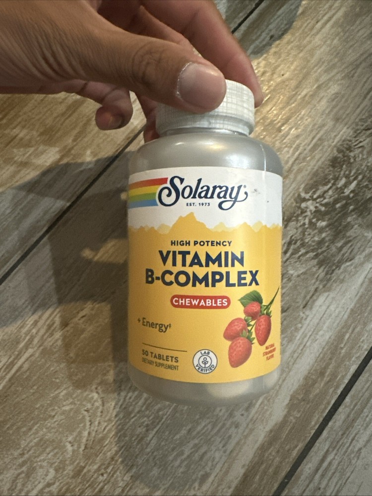 Solaray Vitamin B-Complex 250mg Chewable | Strawberry | 50 CT Exp:11/2027