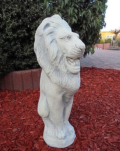 Gartenfigur, Löwenfigur, Skulptur, Löwen, Steinguss, Statue, 52,5 cm