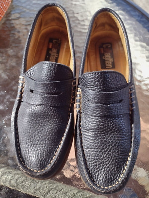 Callaghan  Men's Penny Loafers Black Leather Size 42 / 9 made in Spain