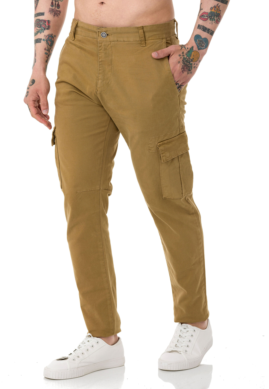 Redbridge Hombre Chino Pantalón Cargo Denim Pantalones Vaqueros Básico De Bolsos