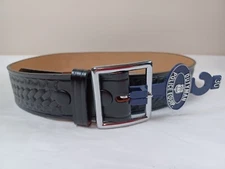 NWT Dutyman 1.75" Garrison #1621 police belt 30" - basketweave, silver buckle