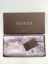 New Unisex Gucci Scarf with Gift Box Pink Ropes Black Border Nautical Silk Wrap