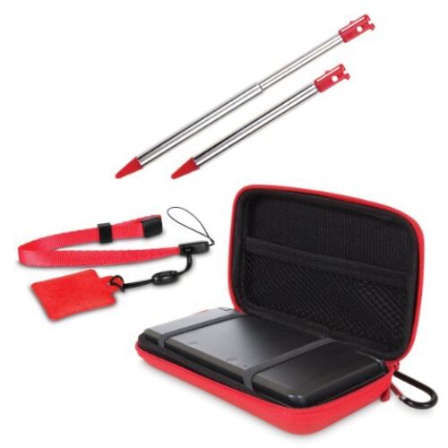 NEW Red Nintendo OLD 3DS 4 in 1 Case Pack Accessory Pack - Stylus, Case, Strap - Photo 1/3