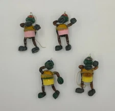 Vintage 90s TMNT Aftermarket Drumming Turtle Mexico Clay And Metal Kinetic