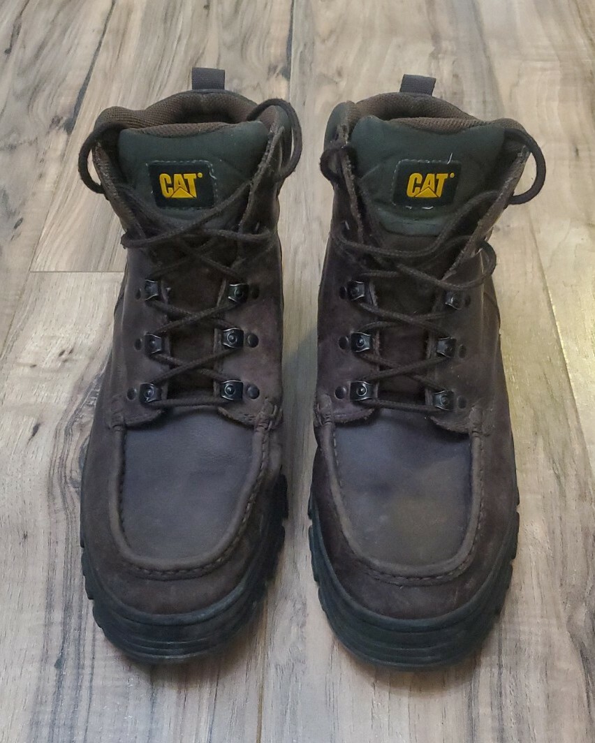 Mens Caterpillar Leather Work Boots Size 13M Gem