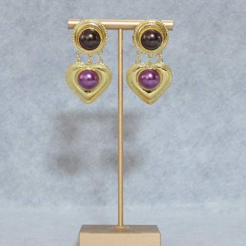 Pendientes de corazón dorado con pendientes de perlas de temperamento de alta gama para mujer - Imagen 4 de 6