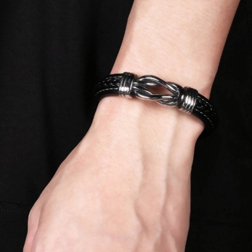 To My Son Bangle Bracelet Mother And Son Forever Linked Leather Bangle U0Y2 Hot - Picture 6 of 7