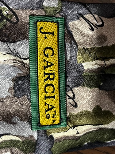 Corbata abstracta para hombre J. Garcia 100 % seda verde - Imagen 2 de 2