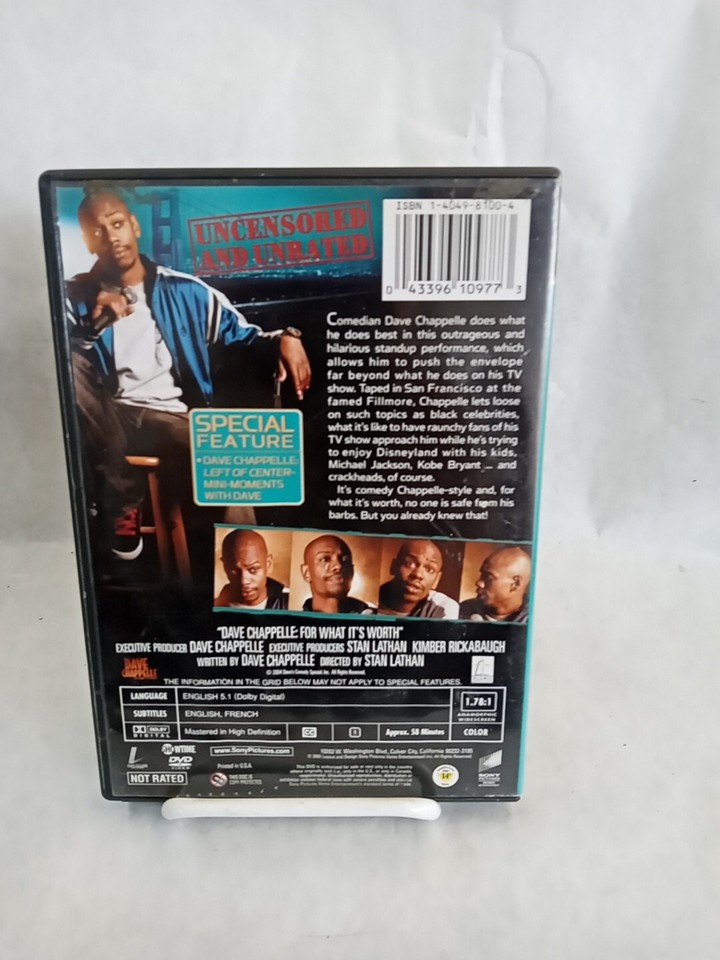 Dave Chappelle For What Its Worth DVD 2005 Live at the Fillmore Comedy