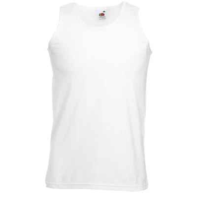 FRUIT OF THE LOOM Trägershirt Tank Top Ärmellos T-Shirt Athletic Vest weiß S-5XL - Bild 1 von 3