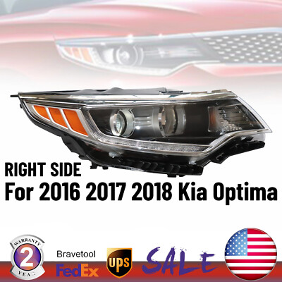 For Kia Optima 2016 17 2018 Headlight Halogen with LED DRL Right Passenger Side