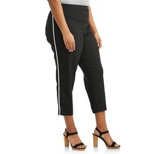 Terra  Sky Women's Plus Size Stretch Woven Skinny Pant 4X 28w-30w New Black