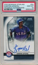 2020 BOWMAN STERLING SHERTEN APOSTEL PROSPECT AUTO AUTOGRAPH  PSA 10 RANGERS