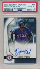 2020 BOWMAN STERLING SHERTEN APOSTEL PROSPECT AUTO AUTOGRAPH  PSA 10 RANGERS
