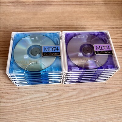 ビクター Victor D-CRUISE MD 74分ディスク 未開封6個セット Vintage Victor (JVC) Mini Disc MD74 – Set of 14 (7 Blue + 7