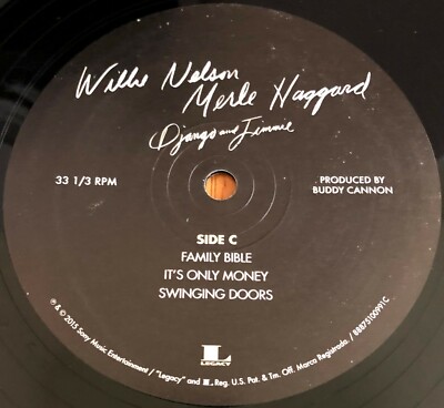 Willie Nelson/Merle Haggard Django & Jimmie 2X 180g Vinyl LP