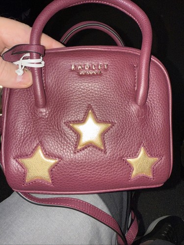 💕Radley STARLIGHT VIEW Mini Leather Zip Around Bag Mutiway D/Red New - Picture 13 of 13