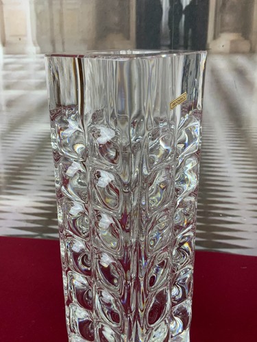 MASSIVE VASE AUS GLAS ICHENDORF BLOCKVASE 4,7kg 29cm HOCH NOPPEN OP ART - Bild 8 von 11