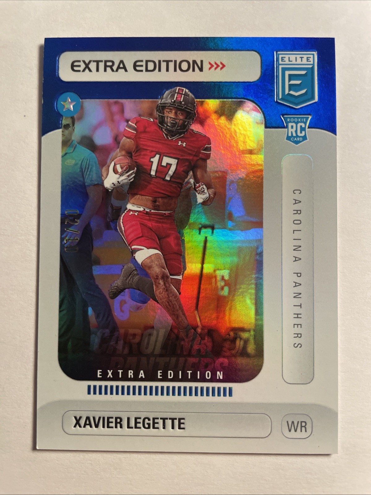 2024 Panini Donruss Elite Xavier Legette Extra Edition 2/10 # 5 Blue NFL Rookie