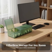 Cable Management Box Compartmentalized Design Desktop Cord Charger Organizer