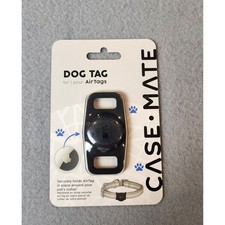 Case-Mate Dog Tag Apple AirTag Holder for Dog Pet Collar Black New