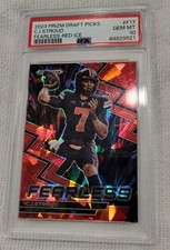 2023 Panini Prizm Draft Picks Fearless-Red Ice Prizm #F-17 C.J. Stroud RC PSA 10