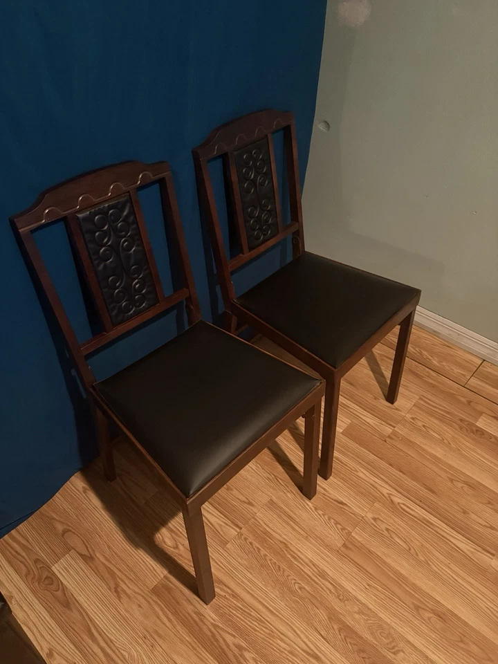 Lego Mate Juego de 2 Sillas Plegables Madera Maciza Acolchadas Retro Mediados de Siglo Vintage Foto 2 de 4