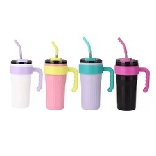 30oz/860ml Sip-on+Straw Double Wall Leakproof Hot/Cold Drink Handle Tumbler Mug