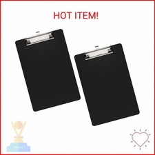 Macroclo 2 Pack Small Clipboards, A5 Plastic Mini Black Clip Board for Classroom
