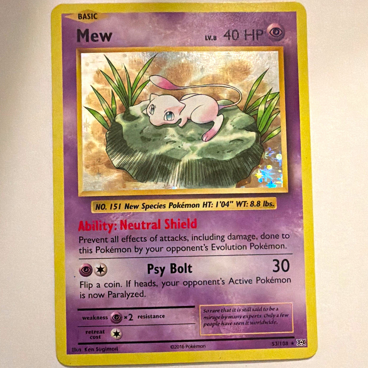 The Pokémon Company Evolutions Mew 53/108 Rare Holo EN 2016 40 HP