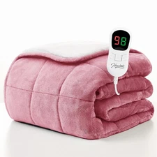 Heated Weighted Blanket For Adults - 62"X84" 20Lbs Electric Throw Fast Heating H