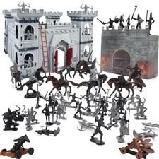 Medieval Castle Knight Toy Soldier Army Figurines DIY Assembled Cavalry Figures