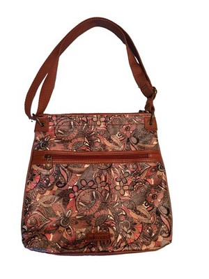 Sakroots Multicolor Floral Shoulder Bag, Zip Top, Adjustable Strap, Lined
