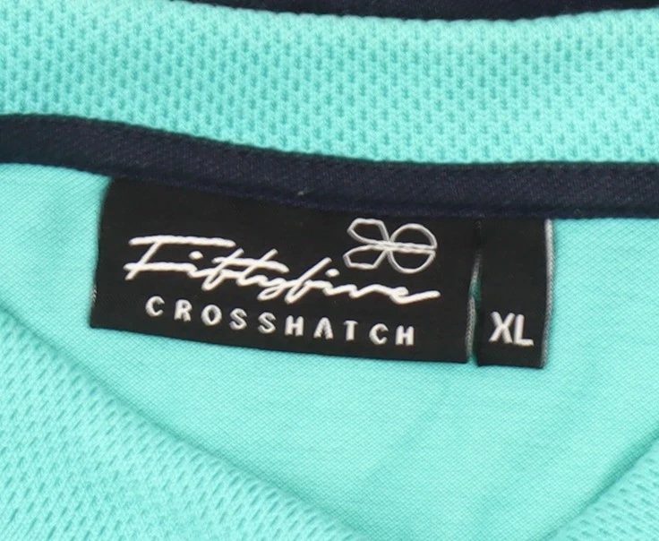 Camisa polo Crosshatch para hombre XL azul bloques de colores manga corta algodón Foto 4 de 4