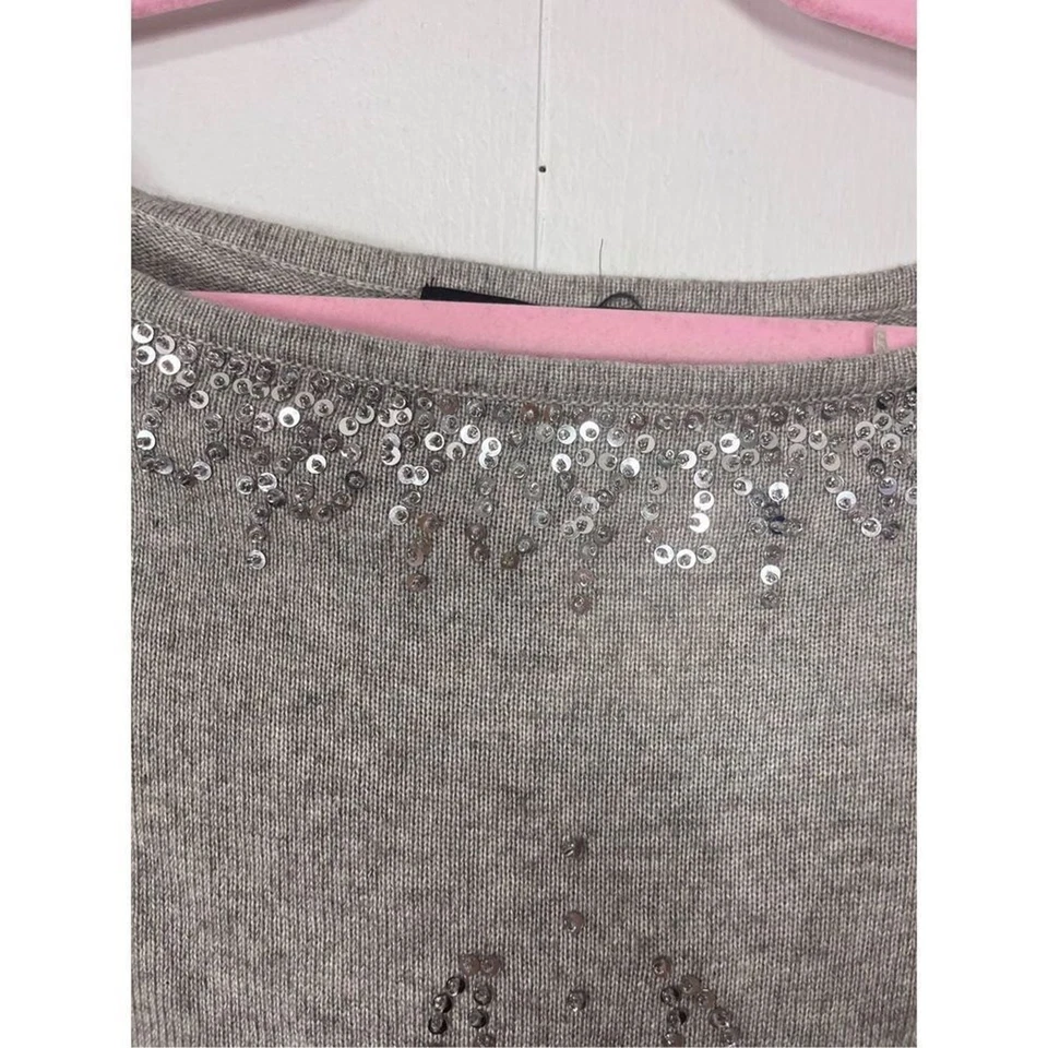 Nuevo Suéter Arden B Gris Seda Cachemira Cuello Barco Para Mujer Pequeño Foto 4 de 4