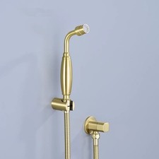 Modern Brushed Gold Brass Two Modes Bidet Sprayer Douche Kit with Shut Off Valve