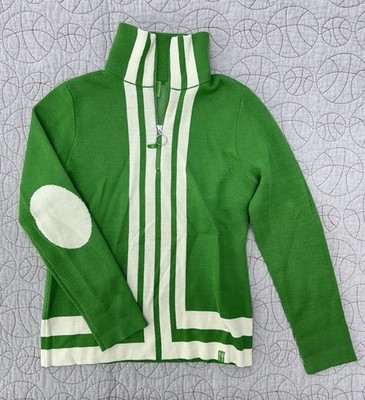 CK Bradley St. Moritz 1/2 Zip Merino Blend Kelly Green Half Zip Sweater / Medium