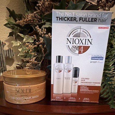 NIOXIN 4 Color Safe Thickening Shampoo Conditioner Scalp Treatment & hair mask