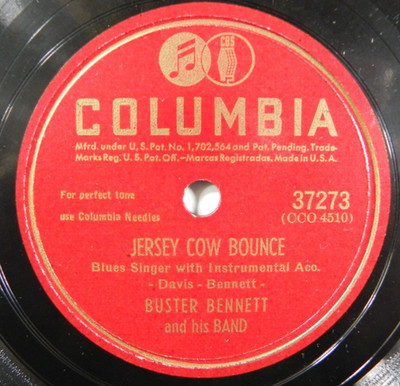 Buster Bennett   Jersey Cow Bounce / Got Too Much Insurance 1946 Columbia 37273