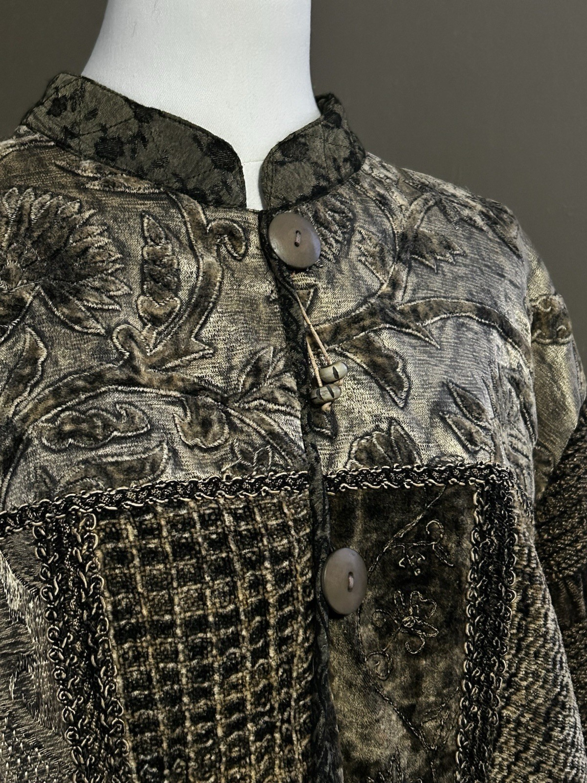 Vintage Boho Patchwork Jacket | Textured Artwear … - image 2