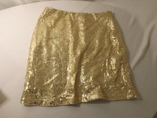 Beautiful Women's Gold Shein sequin Mini Skirt Size XS satin lined