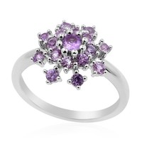 Lila Ceylon Saphir Silber Ring- Echtschmuck