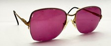 Vintage Purple Gold Oval Half-Rim Metal Sunglasses FRAMES ONLY