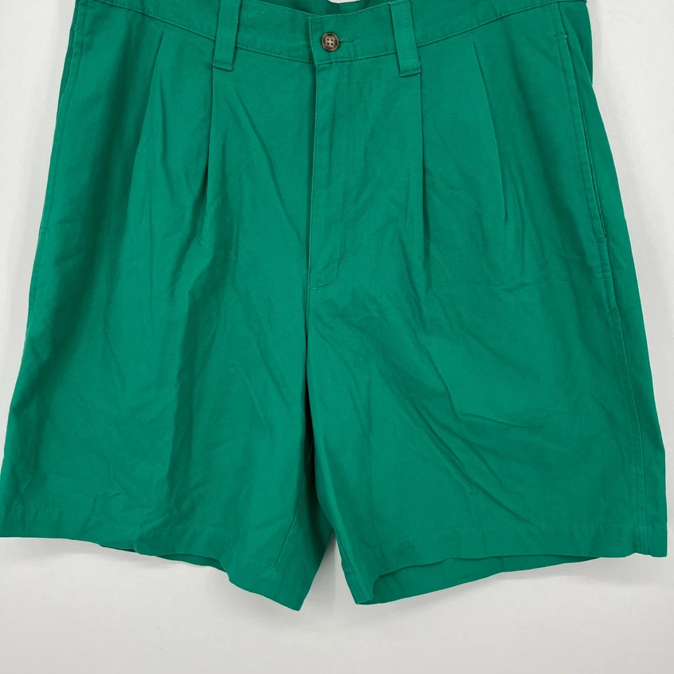 Pantalones Cortos Chinos Eddie Bauer Para Hombre Talla 34 Verde Plisado 100% Algodón De Colección Años 90 Nuevos de Lote Antiguo Foto 3 de 4