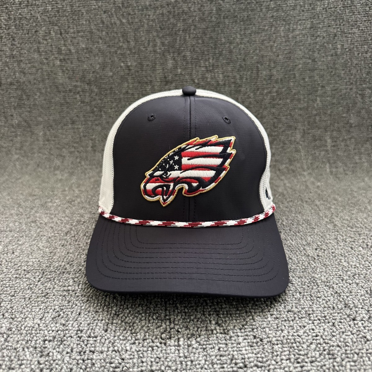 '47 Brand Philadelphia Eagles Trucker Strapback Navy White OSFA Retro Hat