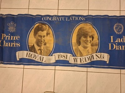 Altes ORIGINAL Poster Hochzeit Prinz Charles Lady Diana England Englisch