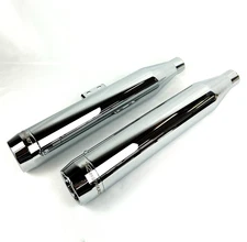 RINEHART RACING, Slip-On Exhaust, 3.5", Chrome W/ Chrome End Caps (500-1206C)