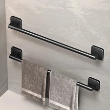 1pc Self-Adhesive Bathroom Towel Rack No-Drill Aluminum Alloy Towel Holder